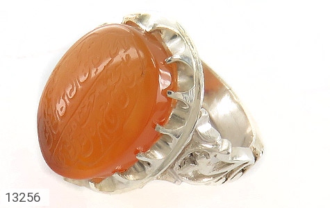 انگشتر نقره عقیق یمنی پرتقالی درشت ومن یتق الله مردانه [رزق و روزی » و من یتق الله] - 13256